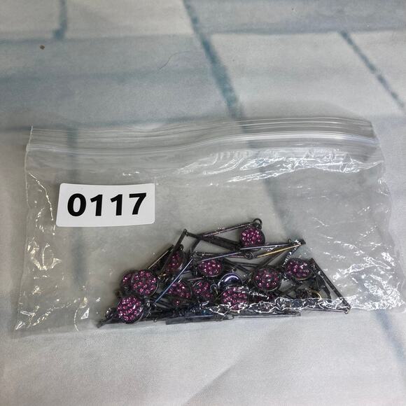 0116 Coldwater Creek Long Gatsby-Style Necklace in Gunmetal w/Pink Rhinestones - Picture 5 of 5